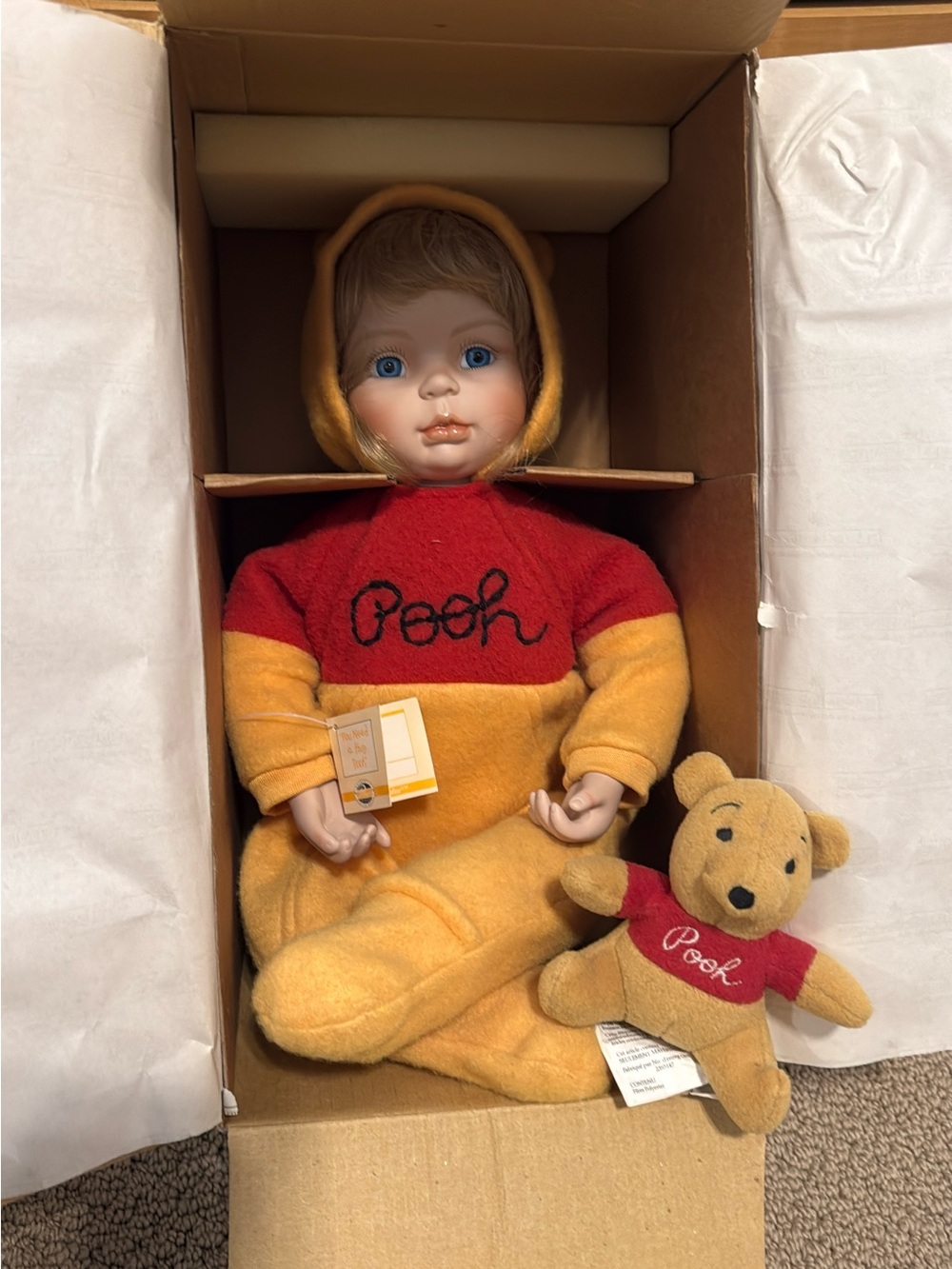 The Ashton-Drake Galleries “You Need A Hug Pooh” Porcelain Doll